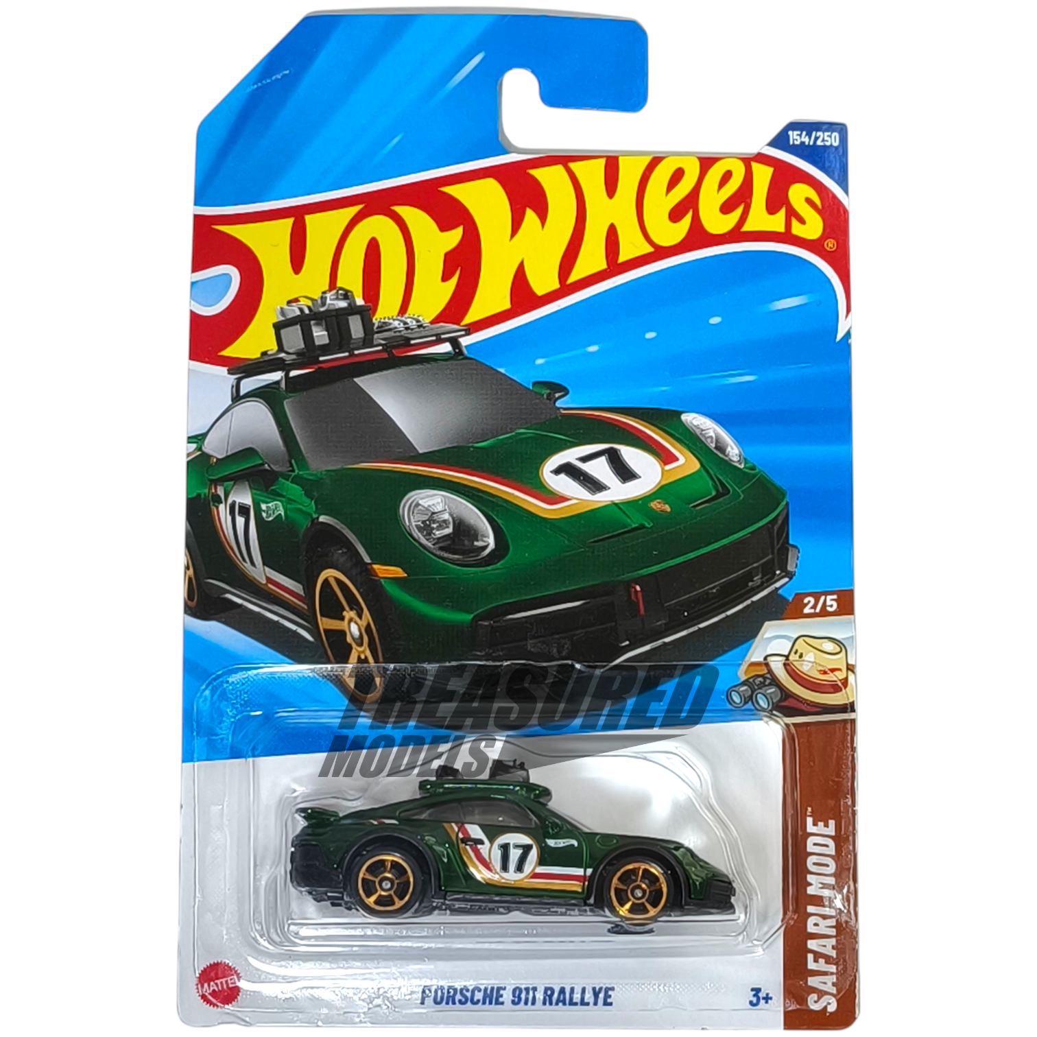 Hot Wheels Porsche 911 Rallye Dark Green 2025 Main Line Safari Mode 1/64 Die Cast