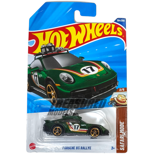 Hot Wheels Porsche 911 Rallye Dark Green 2025 Main Line Safari Mode 1/64 Die Cast