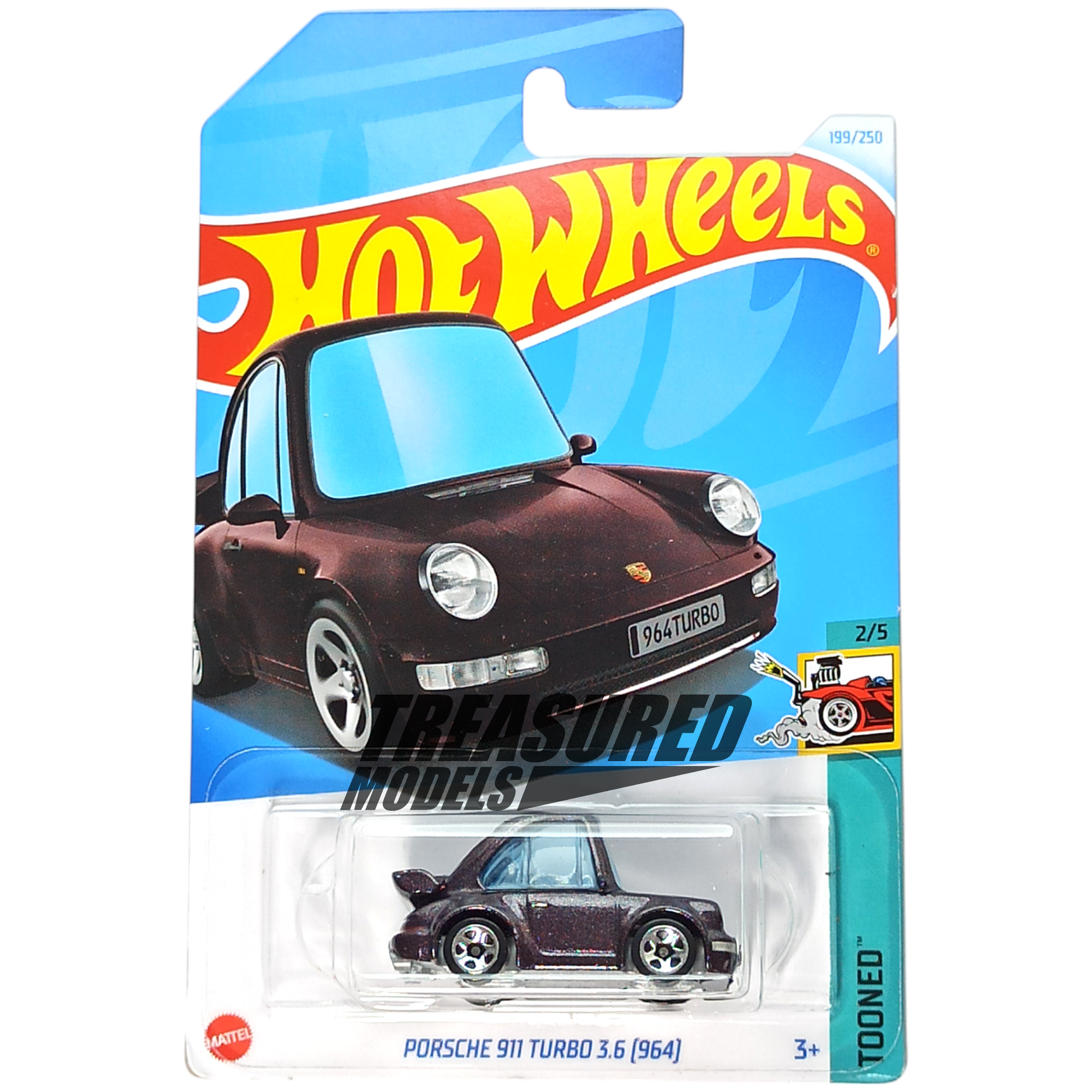 Hot Wheels Porsche 911 Turbo 3.6 (964) Metalflake Dark Purple 2024 Tooned 1/64 Die Cast