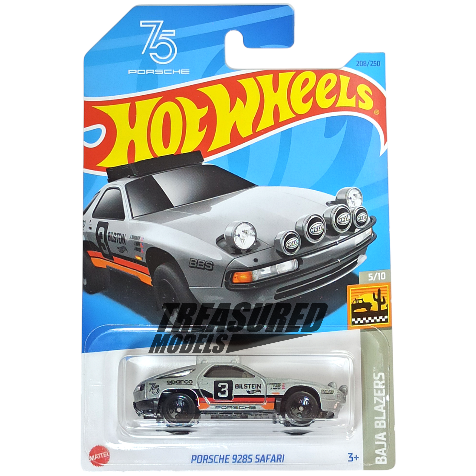 Hot Wheels Porsche 928S Safari Metalflake Gray 2023 Main Line Baja Blazers 1/64 Die Cast