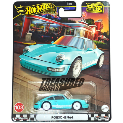 Hot Wheels Porsche 964 Aqua 2024 Premium Boulevard 1/64 Die Cast