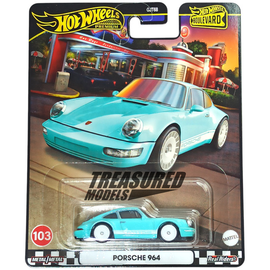 Hot Wheels Porsche 964 Aqua 2024 Premium Boulevard 1/64 Die Cast