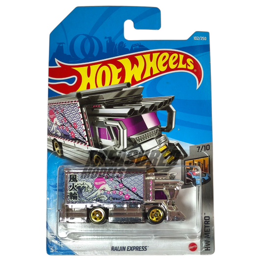 Hot Wheels Raijin Express Chrome Purple 2021 Main Line HW Metro 1/64 Die Cast