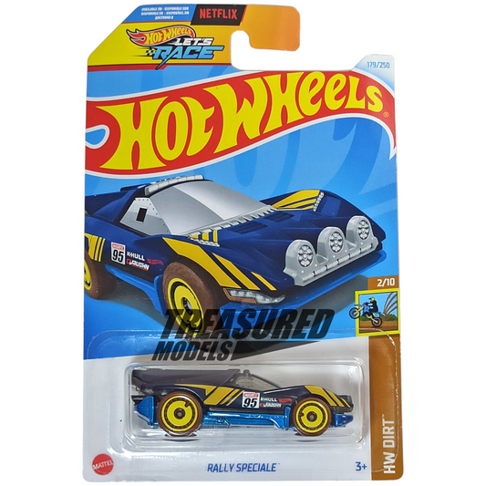 Hot Wheels Rally Speciale Navy Blue 2024 Main Line HW Dirt 1/64 Die Cast