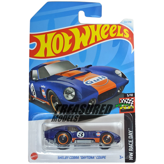 Hot Wheels Shelby Cobra Daytona Coupe Metalflake Dark Blue 2024 Main Line HW Race Day 1/63 Die Cast