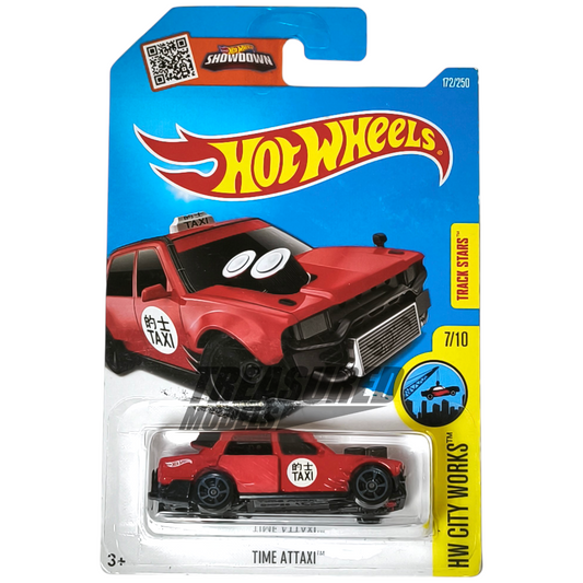 Hot Wheels Time Attaxi Red 2016 Main Line HW City Works 1/64 Die Cast
