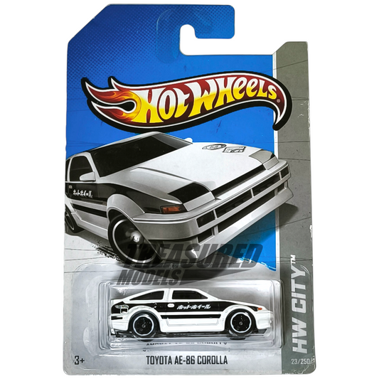 Hot Wheels Toyota AE-86 Corolla White & Black 2013 HW City 1/64 Die Cast