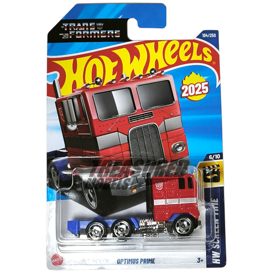 Hot Wheels Transformers Optimus Prime Red 2025 Main Line HW Screen Time 1/64 Die Cast