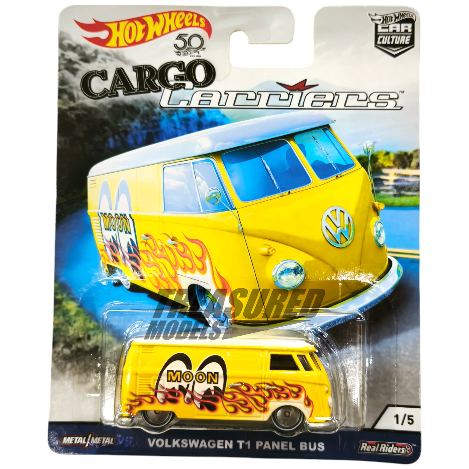 Hot Wheels Volkswagen T1 Panel Bus Yellow 2017 Premium Car Culture Cargo Carriers 1/64 Die Cast