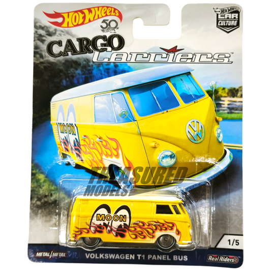 Hot Wheels Volkswagen T1 Panel Bus Yellow 2017 Premium Car Culture Cargo Carriers 1/64 Die Cast