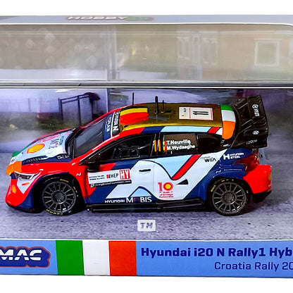 Tarmac Works Hyundai i20 N Rally1 Hybrid Croatia Rally 2024 Thierry Neuville - Martijn Wydaeghe T64-089-24CR11 1/64 Diecast