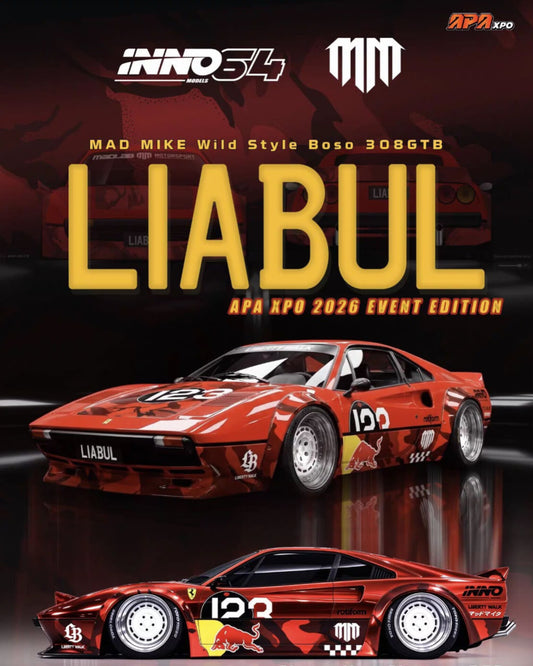 [APAxpo] INNO64 MAD MIKE LIABUL Wild Style Boso 308 GTB APAxpo 2026 1/64 Diecast