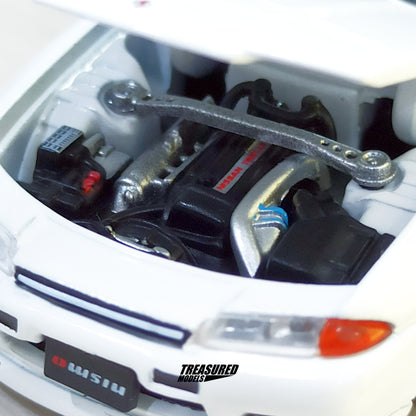 Pop Race Nissan Skyline GT-R R32 Crystal White 1/64 Die Cast
