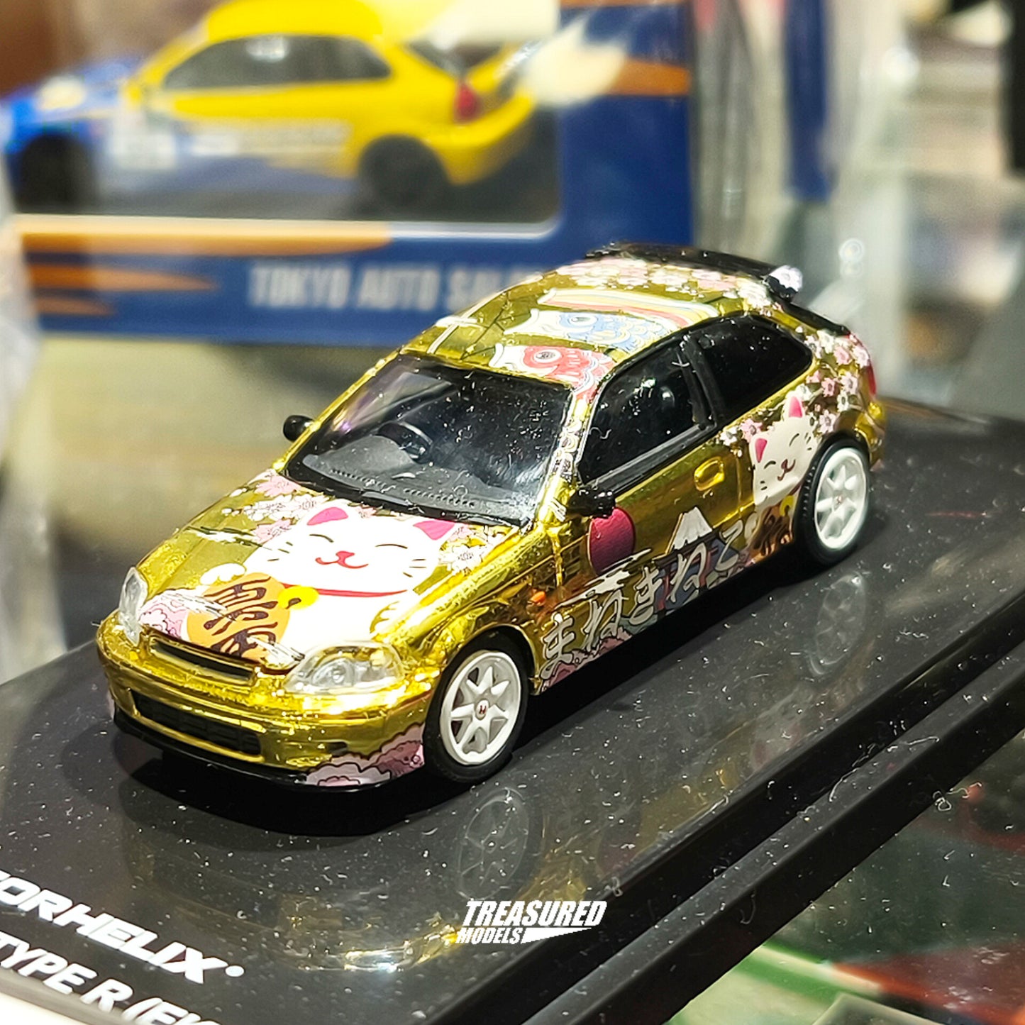 MotorHelix Honda Civic Type R EK9 Customized Maneki-neko Lucky Cat TAS 2026 1/64 Diecast