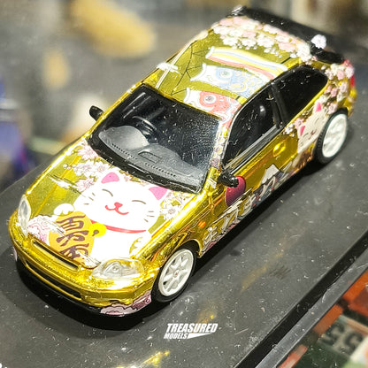 MotorHelix Honda Civic Type R EK9 Customized Maneki-neko Lucky Cat TAS 2026 1/64 Diecast