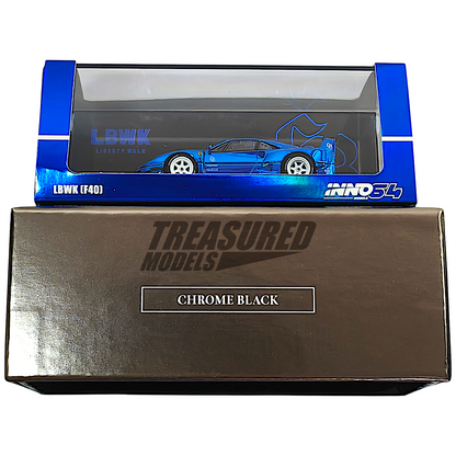 Inno64 Ferrari F40 LBWK Chrome Blue Chase Car 1/64 Diecast