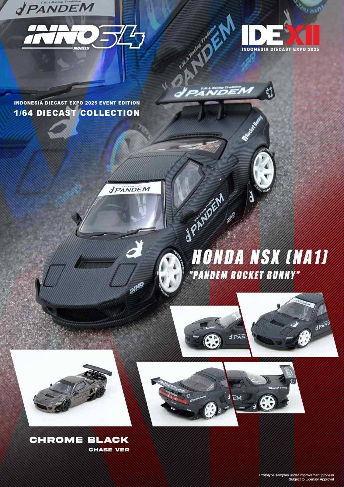 Taskl Inno64 Inno64 Honda NSX NA1 Pandem Rocket Bunny Carbon IDE 2025 1/64 Diecast ...