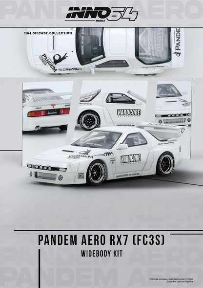 Inno64 MAZDA RX7 FC3S PANDEM AERO Widebody Kit IN64-RX7FCP-WHI1 1/64 Die Cast