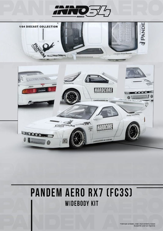 Inno64 MAZDA RX7 FC3S PANDEM AERO Widebody Kit IN64-RX7FCP-WHI1 1/64 Die Cast