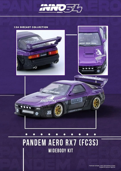 Inno64 Mazda RX7 FC3S Pandem Rocket Bunny Purple IN64-RX7FCP-PB 1/64 Die Cast