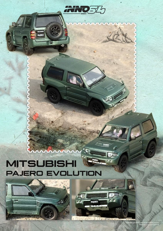 Inno64 Mitsubishi Pajero Evolution Satin Green IN64-EVOP-SGRE 1/64 Die Cast