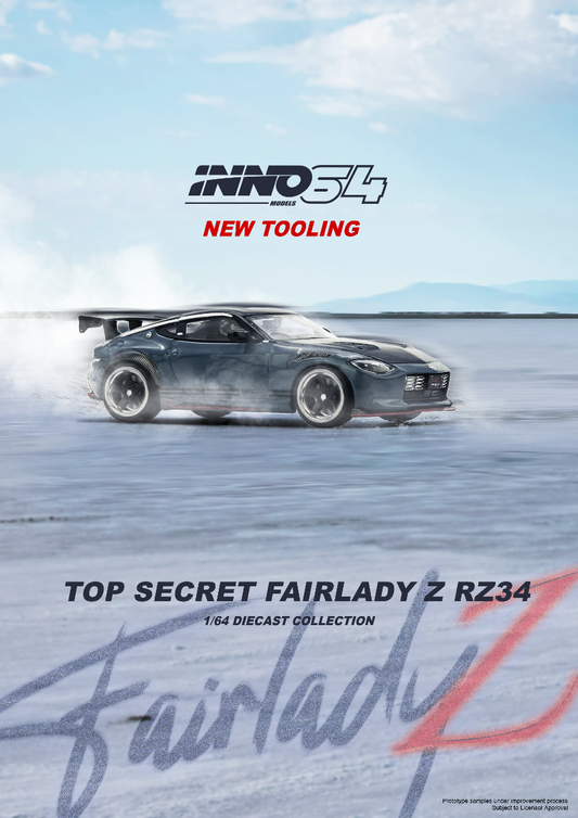 Inno64 Nissan Fairlady Z RX34 Top Secret Stealth Gray IN64-Z34TS-SG-01 1/64 Die Cast