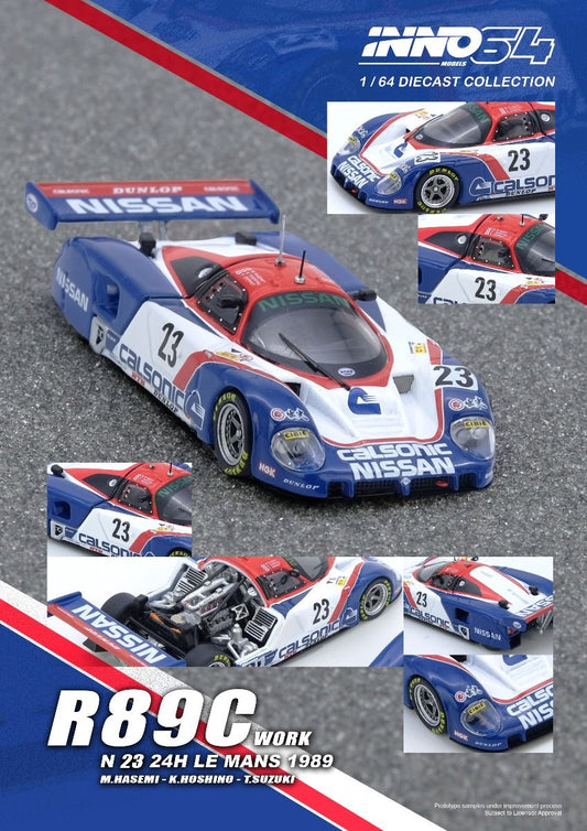 Inno64 Nissan R89C No23 24H Le Mans 1989 Masahiro Hasemi Kazuyoshi Hoshino Toshio Suzuki 1/64 Die Cast