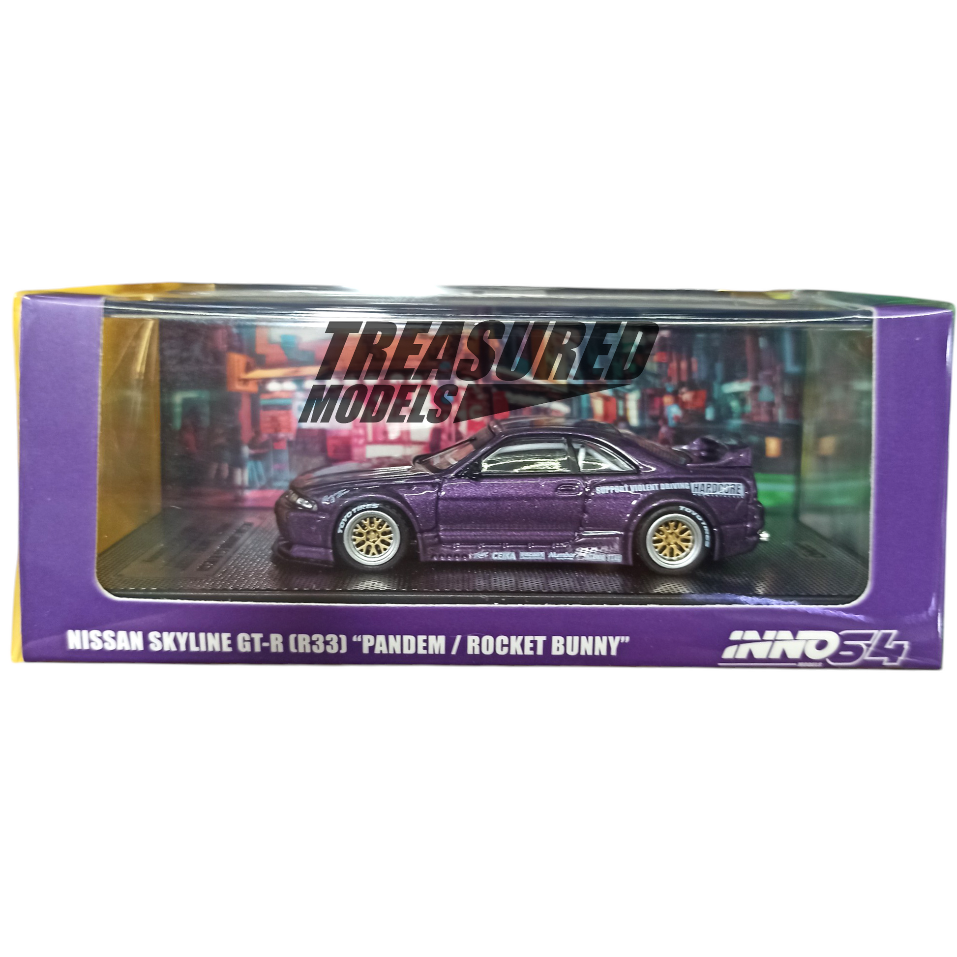 Inno64 Nissan Skyline GT-R R33 Pandem Rocket Bunny Purple 1/64 Die Cast