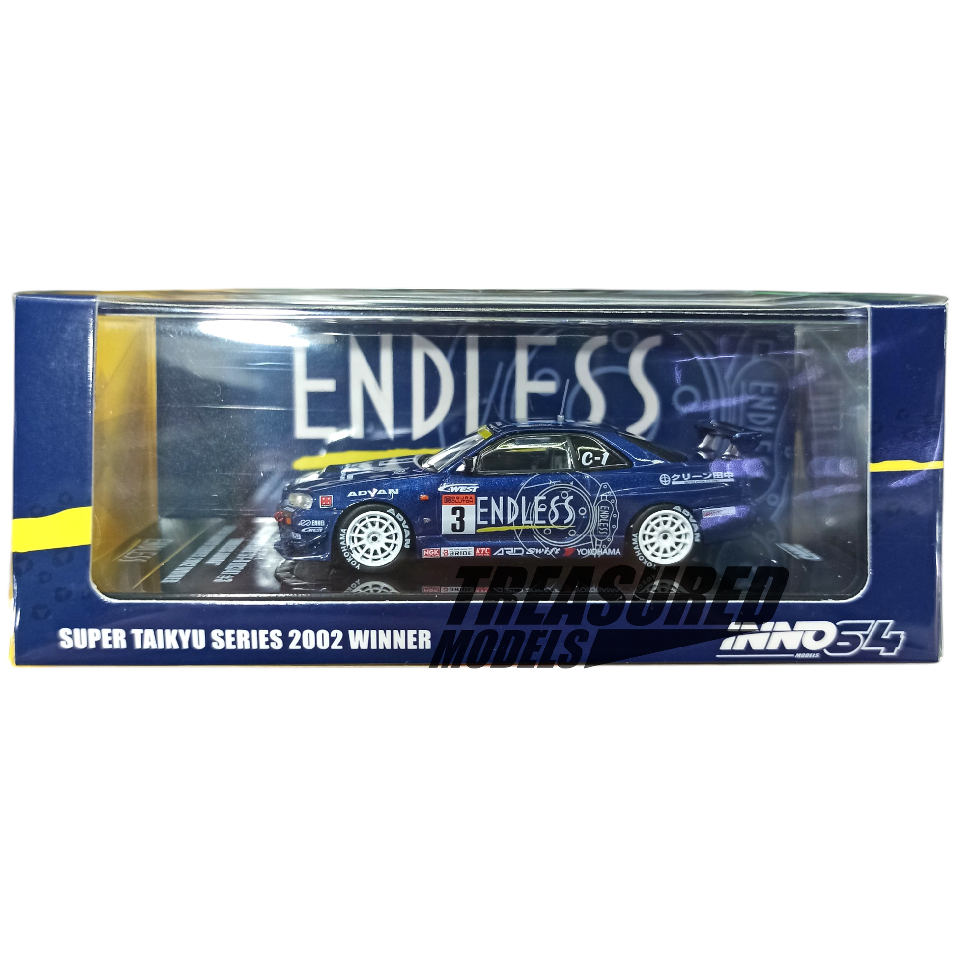 Inno64 Nissan Skyline GT-R R34 Endless Advan Super Taikyu Series 2002 Winner 1/64 Die Cast