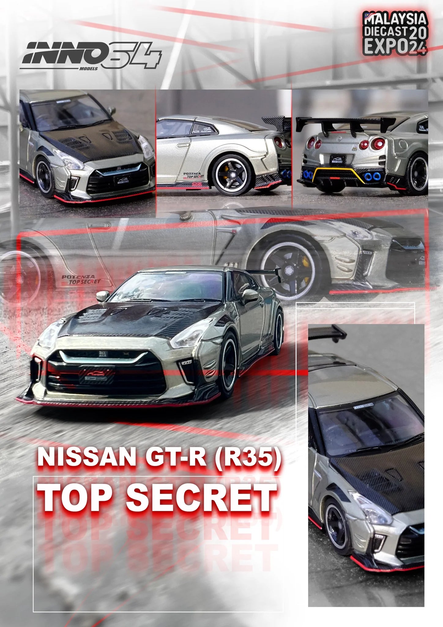 Inno64 Nissan Skyline GT-R R35 Top Secret Malaysia Diecast Expo 2024 IN64-R35TS-MDX24 1/64 Diecast