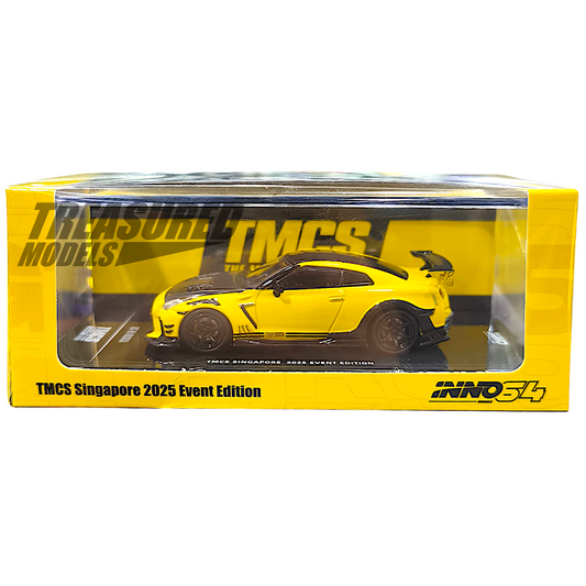 Inno64 Nissan Skyline GT-R R35 Top Secret Yellow TMCS Singapore 2025 1/64 Diecast