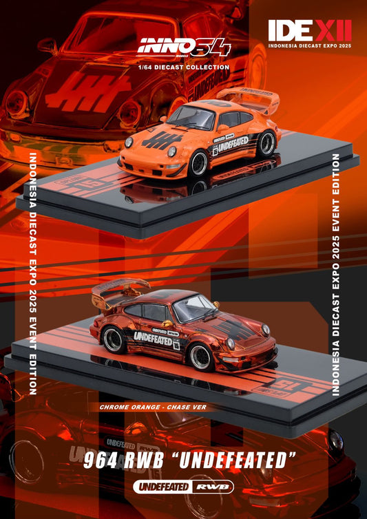 Inno64 Porsche 964 RWB Undefeated Orange IDE 2025 1/64 Diecast