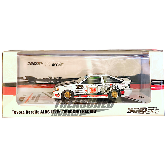 Inno64 Toyota Corolla AE86 Levin Trackerz Racing IN64-AE86-Trackerz 1/64 Diecast