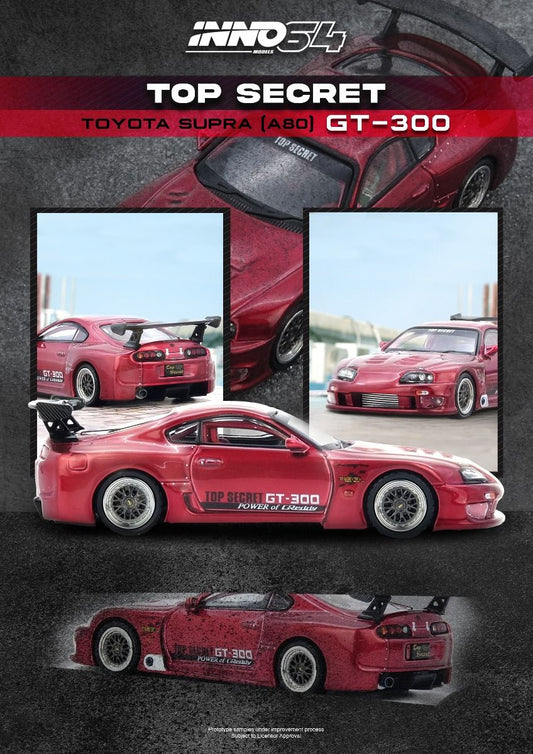Inno64 Toyota Supra A80 Top Secret Red IN64-A80TS-RED 1/64 Die Cast
