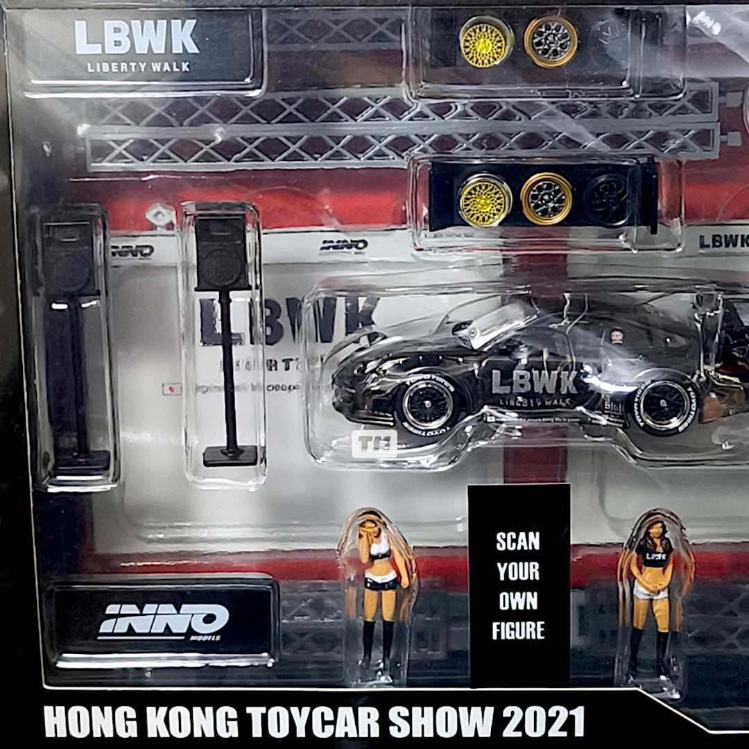 Inno64 Inno Models x LBWK Auto Salon Hong Kong ToyCar Show 2021 Black Chrome Event Model Set 1/64 Diecast