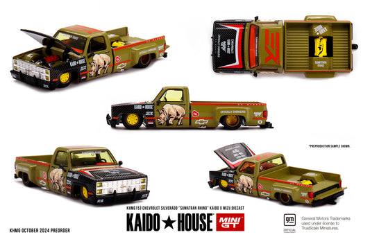 Kaido House Chevrolet Silverado Sumatran Rhino KAIDO x MIZU Diecast KHMG153 1/64 Die Cast