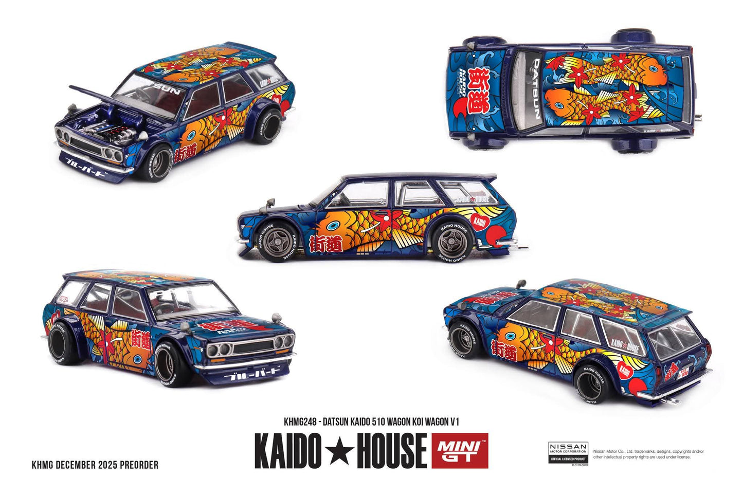 Kaido House Datsun Kaido 510 Wagon Koi Wagon V1 KHMG248 1/64 Diecast