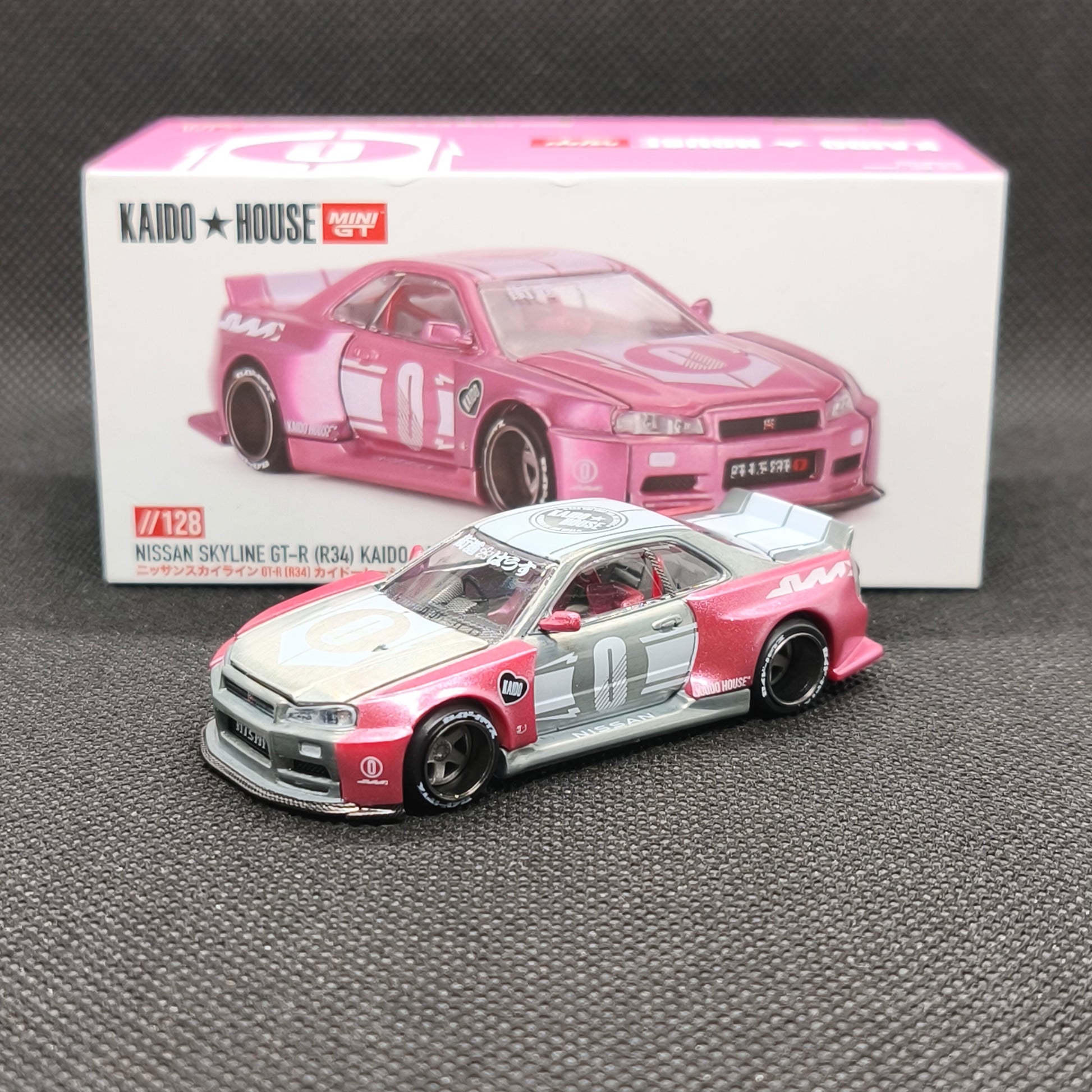 Kaido House Nissan CHASE Skyline GT-R (R34) KAIDO RACING FACTORY V1 KHMG128 1/64 Diecast