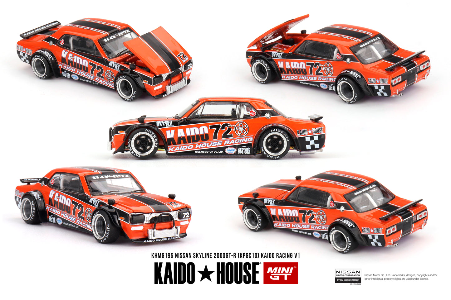 Kaido House Nissan Skyline 2000GT-R (KPGC10) Kaido Racing V1 KHMG195 1/64 Diecast