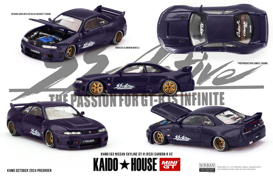 Kaido House Nissan Skyline GT-R (R33) Active Carbon R V2 KHMG163 1/64 Die Cast