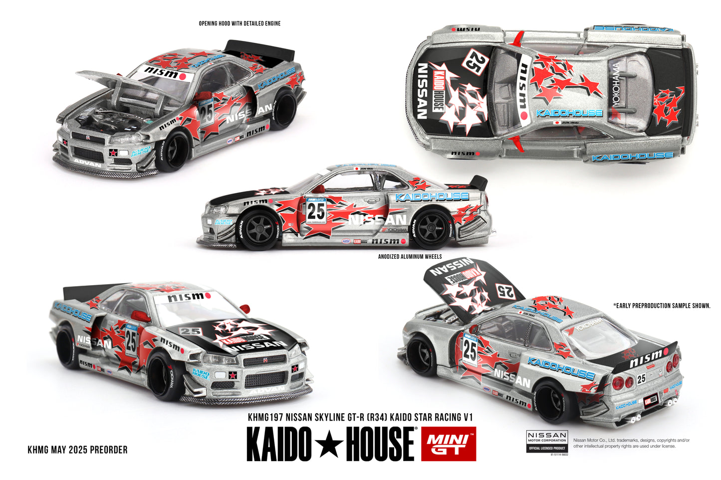 Kaido House Nissan Skyline GT-R (R34) Kaido Star Racing V1 KHMG197 1/64 Die Cast