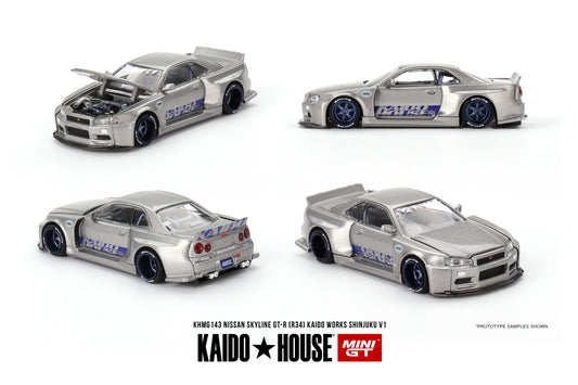 Kaido House Nissan Skyline GT-R R34 Kaido Works SHINJUKU V1 KHMG143 1/64 Die Cast