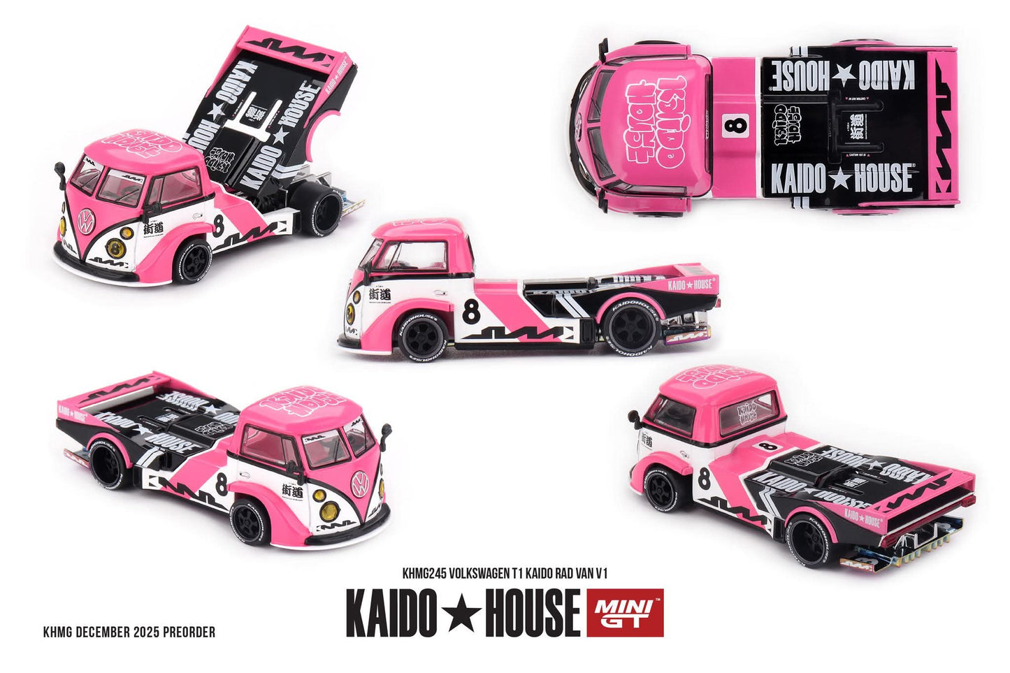 Kaido House Volkswagen T1 Kaido Rad Van V1 KHMG245 1/64 Diecast