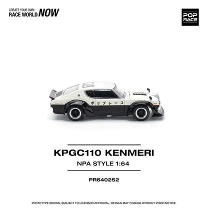 Pop Race Kenmeri KPGC110 NPA Style PR640252 1/64 Diecast