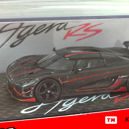 Tarmac Works Koenigsegg Agera RS Black Carbon Fiber Red Accents 1/64 Diecast