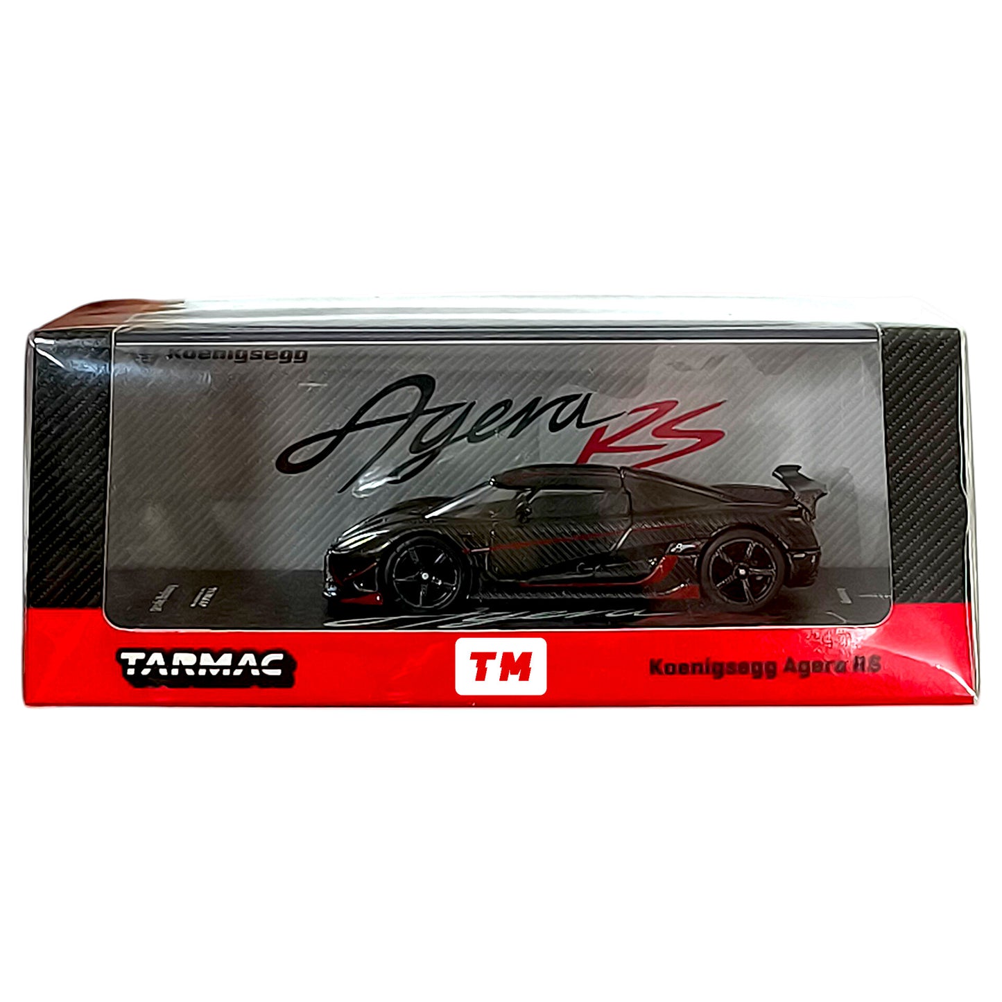 Tarmac Works Koenigsegg Agera RS Black Carbon Fiber Red Accents 1/64 Diecast