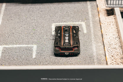 Tarmac Works Koenigsegg Agera RS Black Carbon Fiber Red Accents 1/64 Diecast