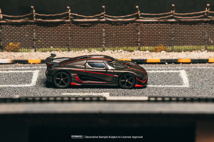 Tarmac Works Koenigsegg Agera RS Black Carbon Fiber Red Accents 1/64 Diecast