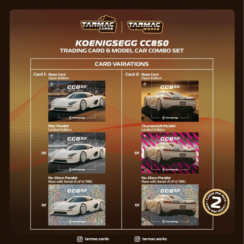 Tarmac Works Koenigsegg CC850 White w Tarmac Cards T64G-TL051-WH 1