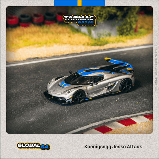 Tarmac Works Koenigsegg Jesko Attack Silver T64-TL052-SL 1/64 Diecast